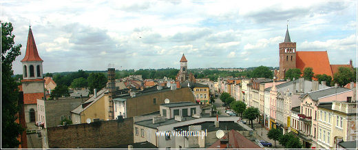 Panorama of Brodnica old town seen from the Masurian Tower (Wieża Mazurska)