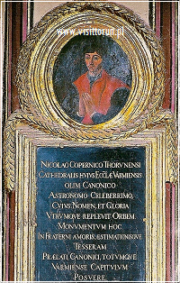 The 18th-century Copernicus-deditated epitaph in the cathedral of Formbork