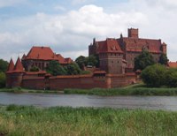 Castle in Malbork (Merienburg). Between 1309 and 1457 Malbork was a capital of the state governed by the Teutonic Knights and the home of the Grand Master.