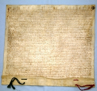 The renewal of Toruń and Chełmno Founding Act, dated October 1st 1251, State Archives in Toruń. The original Act of December 28th 1233 (probably burnt in 1244), represented a model for further locations on the basis of the so-called Chełmno Law.