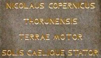 Inscription on the monument to Copernicus