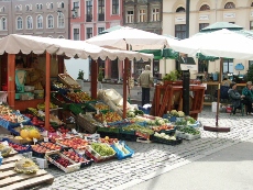 Everyday fruits and vegetables stalls on Rynek Nowomiejski (New City Market Square)