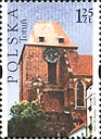 Polish stamp with the Torun theme - Catherdal, 2004. The stamp is one of five in a series of Polish Heritage